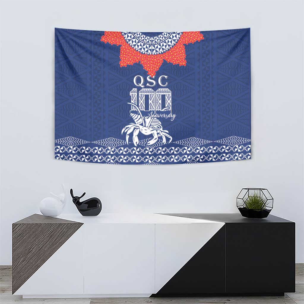 Queen Salote College 100 Years Anniversary Tapestry Tonga QSC Royal Blue - Polynesian Pride