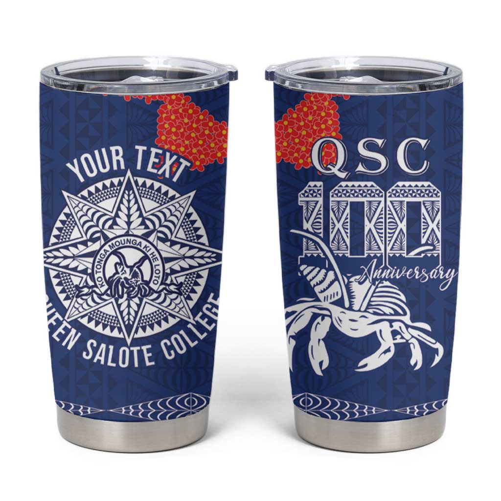 Queen Salote College 100 Years Anniversary Personalized Tumbler Cup Tonga QSC Royal Blue - Polynesian Pride