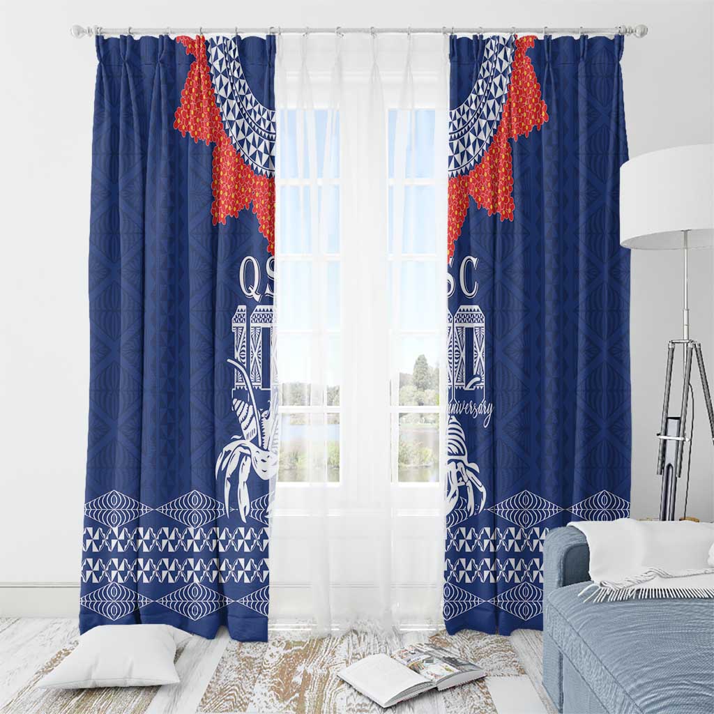 Queen Salote College 100 Years Anniversary Window Curtain Tonga QSC Royal Blue - Polynesian Pride