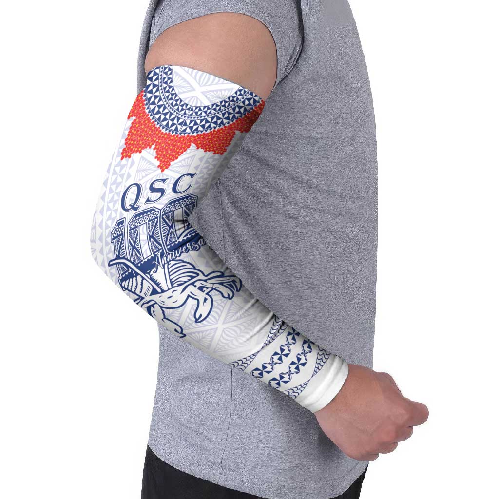 Queen Salote College 100 Years Anniversary Personalized Arm Sleeves Tonga QSC White - Polynesian Pride