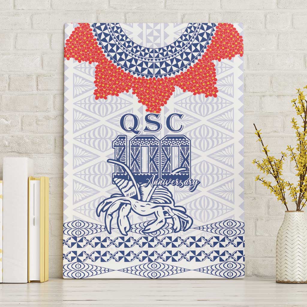 Queen Salote College 100 Years Anniversary Canvas Wall Art Tonga QSC White - Polynesian Pride