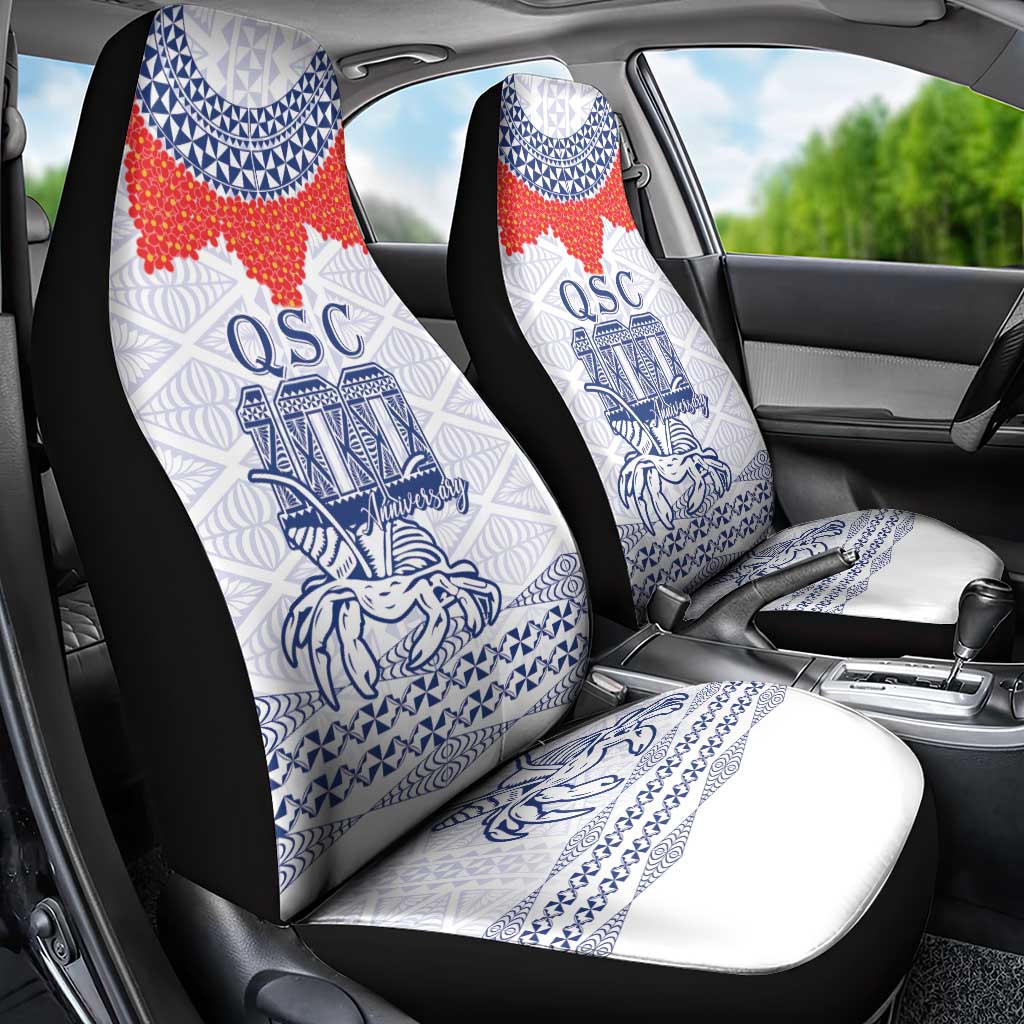 Queen Salote College 100 Years Anniversary Car Seat Cover Tonga QSC White - Polynesian Pride