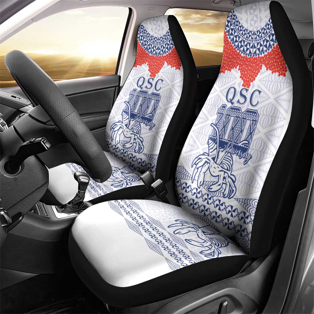 Queen Salote College 100 Years Anniversary Car Seat Cover Tonga QSC White - Polynesian Pride