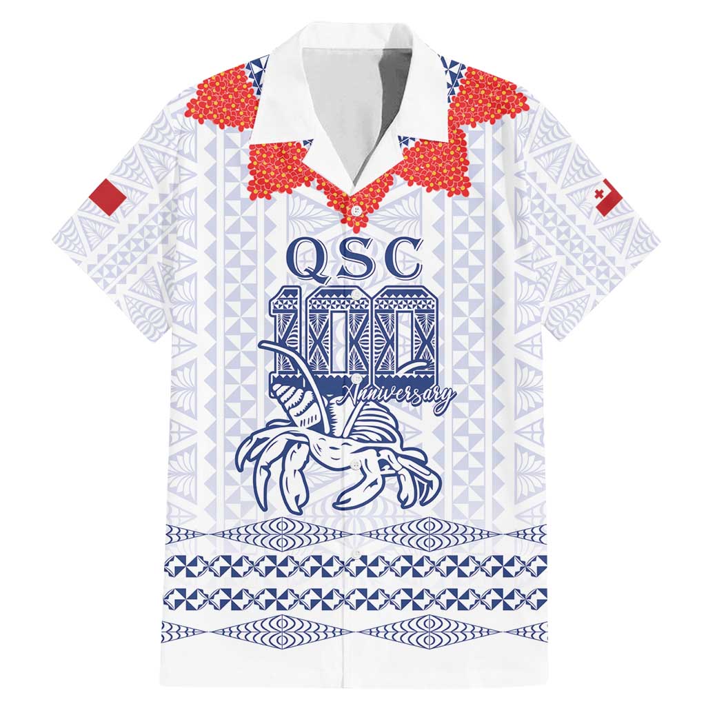 Queen Salote College 100 Years Anniversary Personalized Family Matching Mermaid Dress and Hawaiian Shirt Tonga QSC White - Polynesian Pride