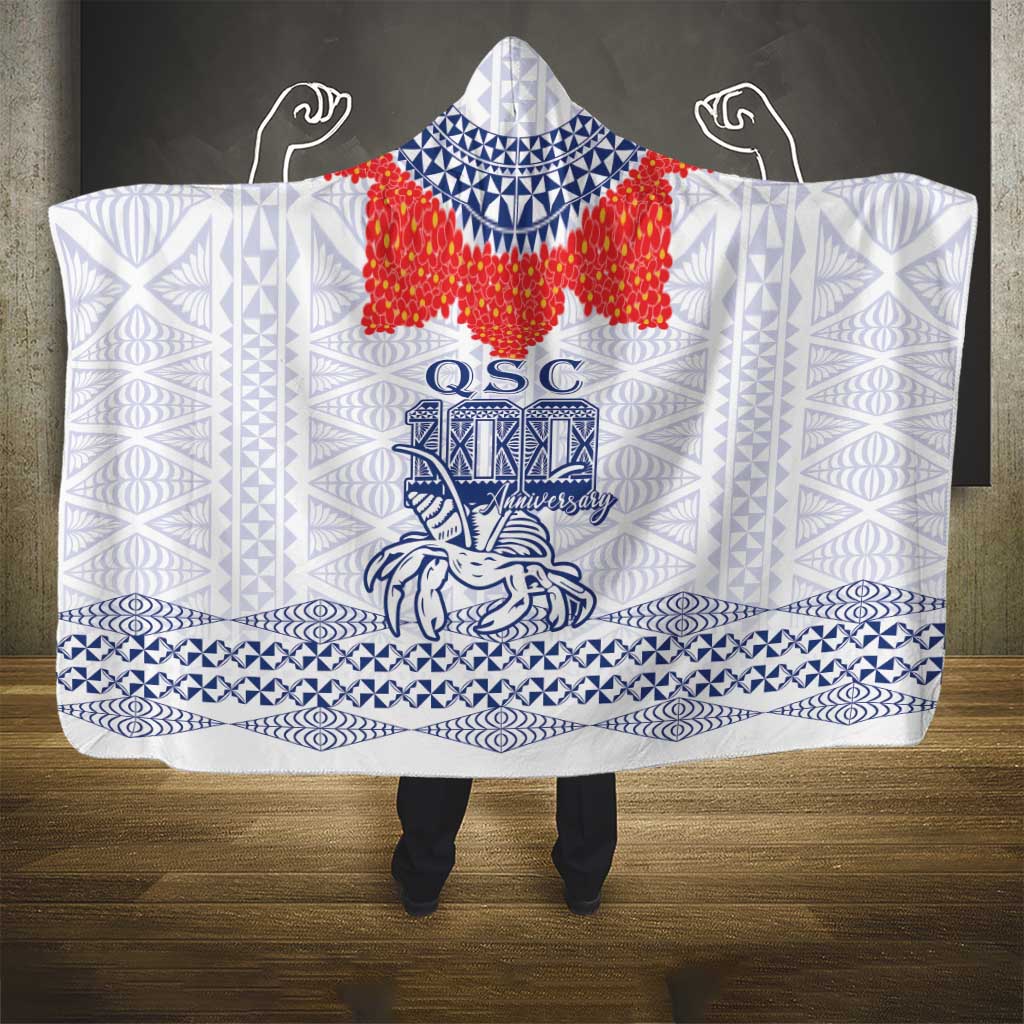 Queen Salote College 100 Years Anniversary Hooded Blanket Tonga QSC White - Polynesian Pride