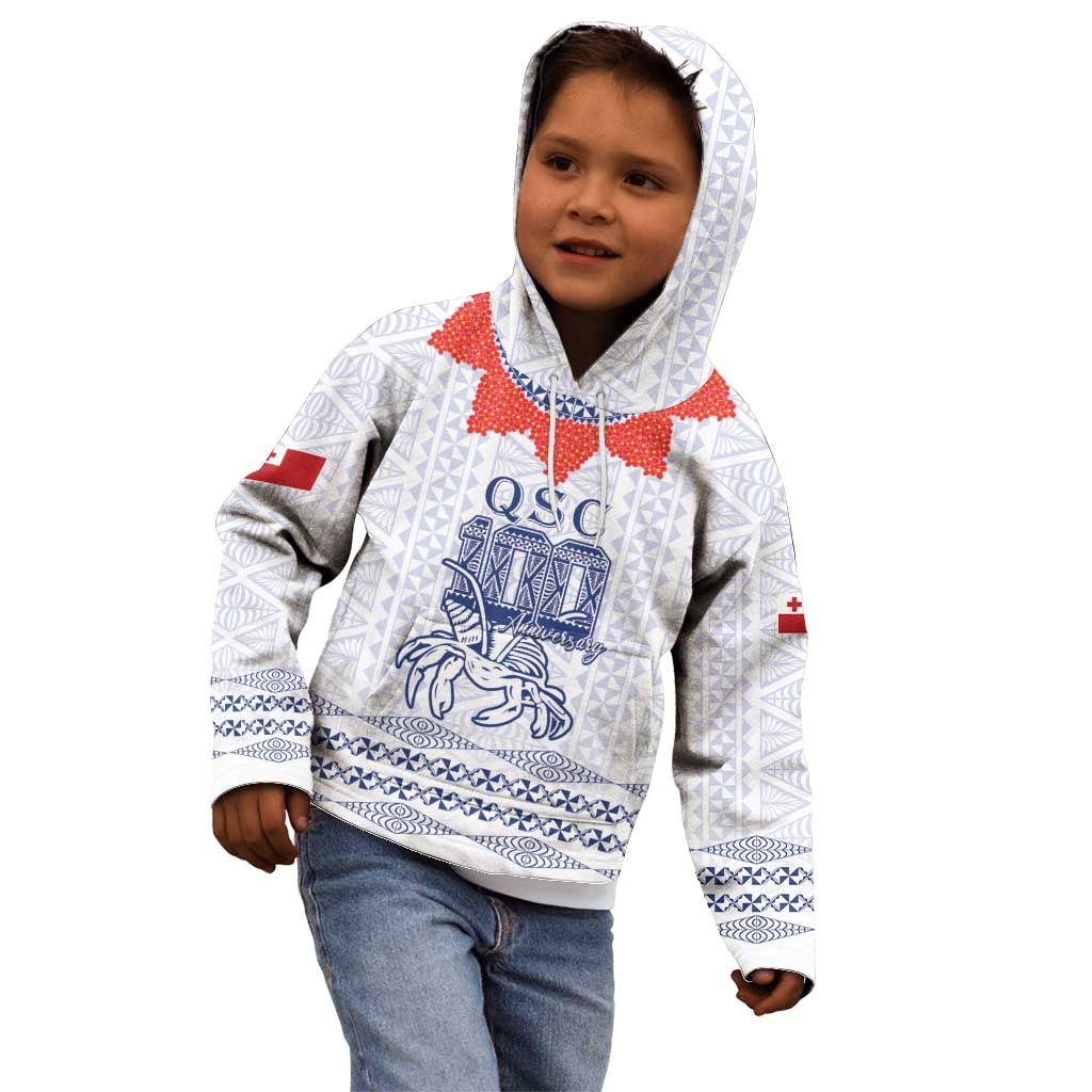Queen Salote College 100 Years Anniversary Personalized Kid Hoodie Tonga QSC White - Polynesian Pride