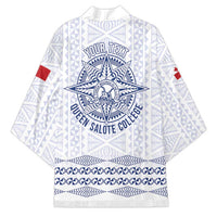 Queen Salote College 100 Years Anniversary Personalized Kimono Tonga QSC White - Polynesian Pride