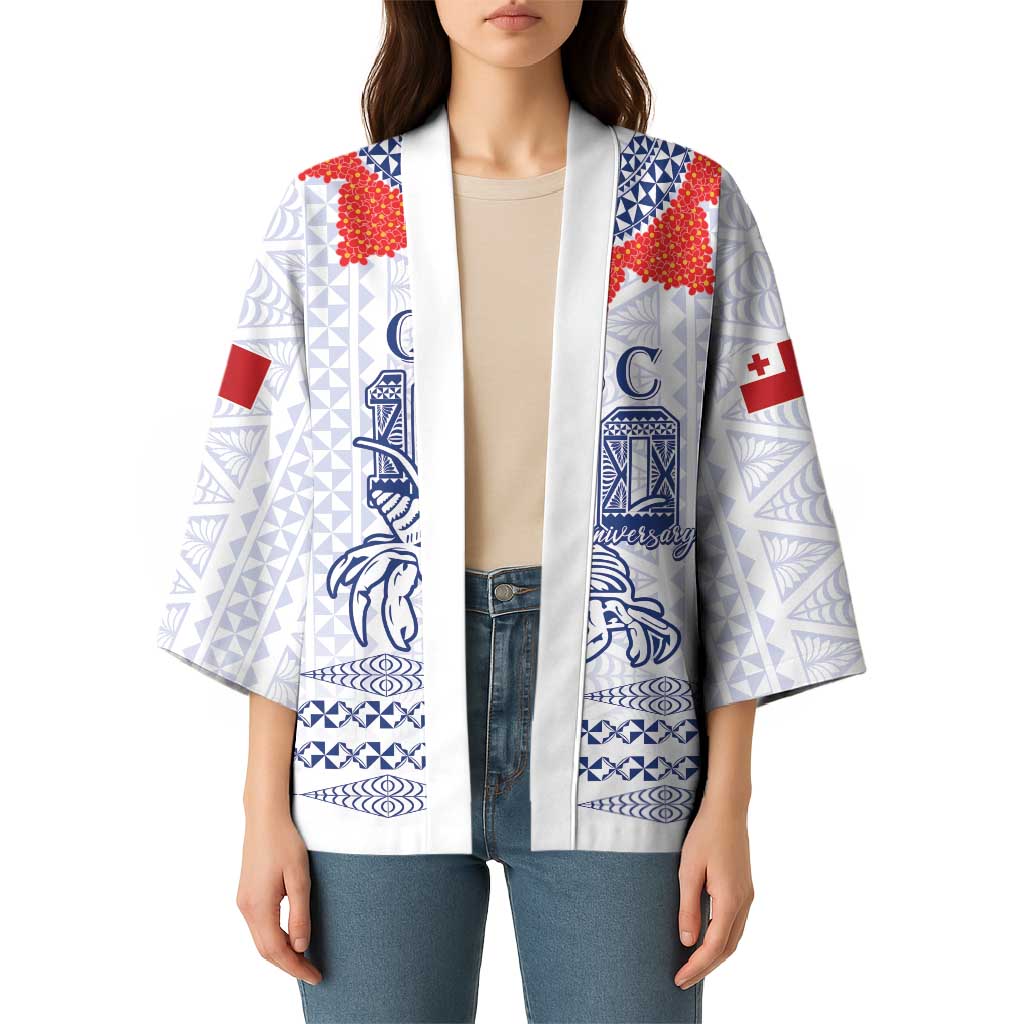 Queen Salote College 100 Years Anniversary Personalized Kimono Tonga QSC White - Polynesian Pride