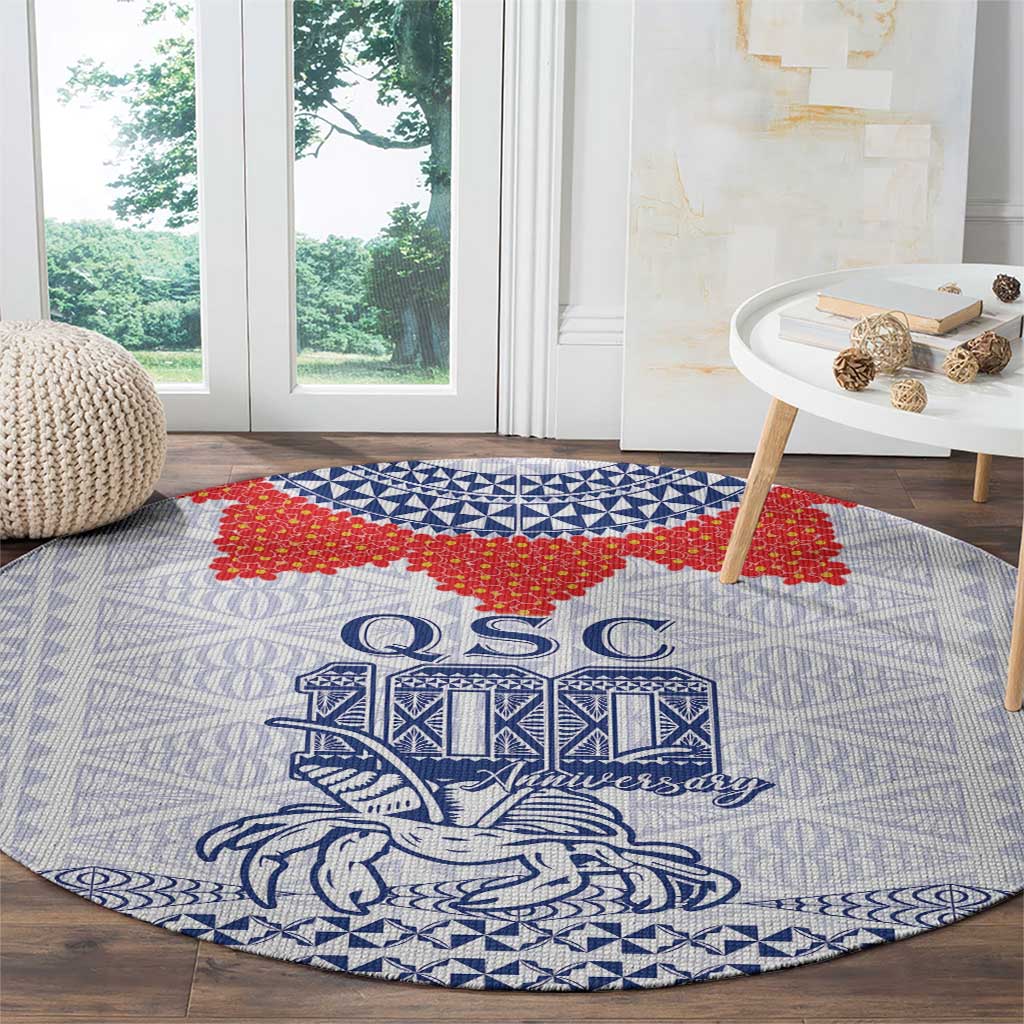 Queen Salote College 100 Years Anniversary Round Carpet Tonga QSC White - Polynesian Pride