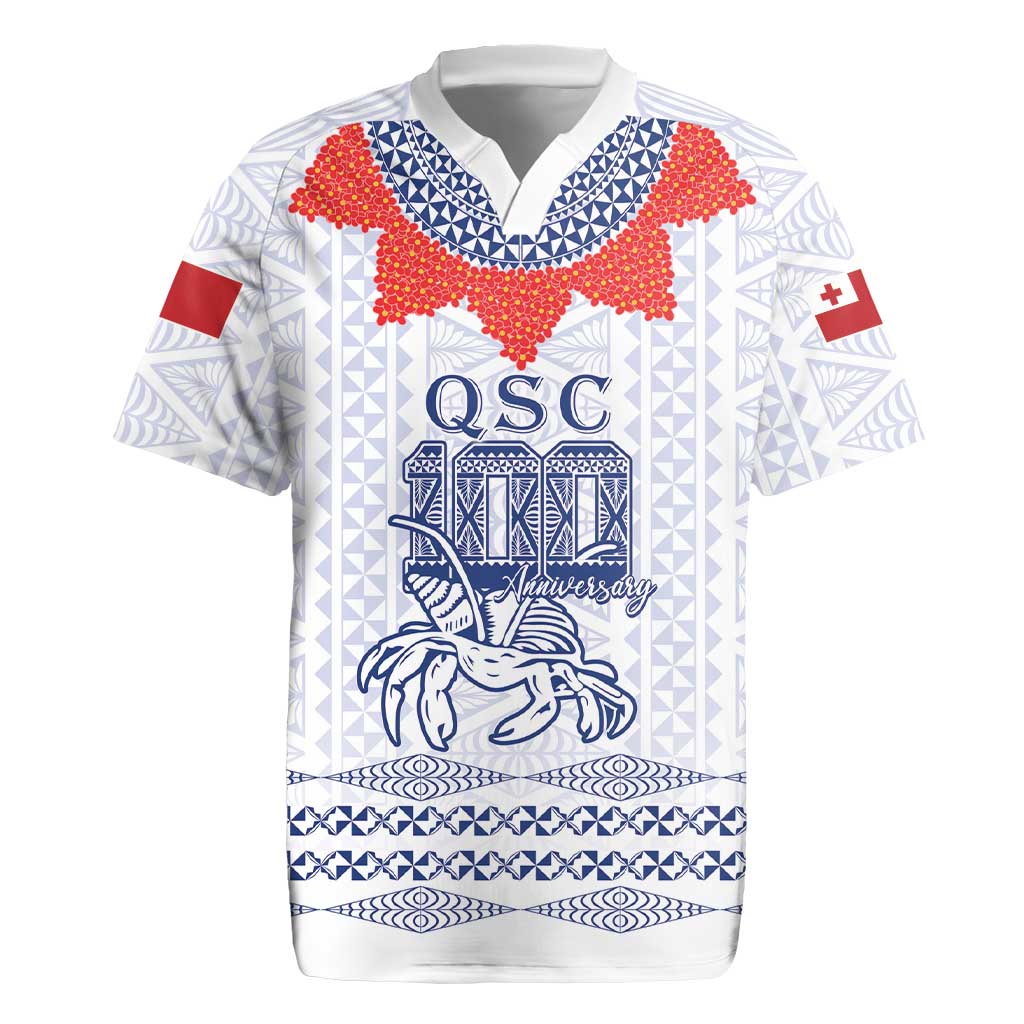 Queen Salote College 100 Years Anniversary Personalized Rugby Jersey Tonga QSC White - Polynesian Pride