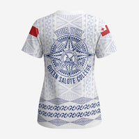 Queen Salote College 100 Years Anniversary Personalized Scrub Top Tonga QSC White - Polynesian Pride