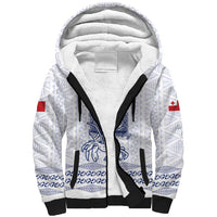 Queen Salote College 100 Years Anniversary Personalized Sherpa Hoodie Tonga QSC White - Polynesian Pride