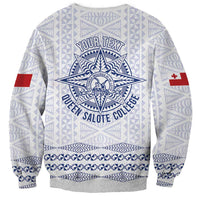 Queen Salote College 100 Years Anniversary Personalized Sweatshirt Tonga QSC White - Polynesian Pride