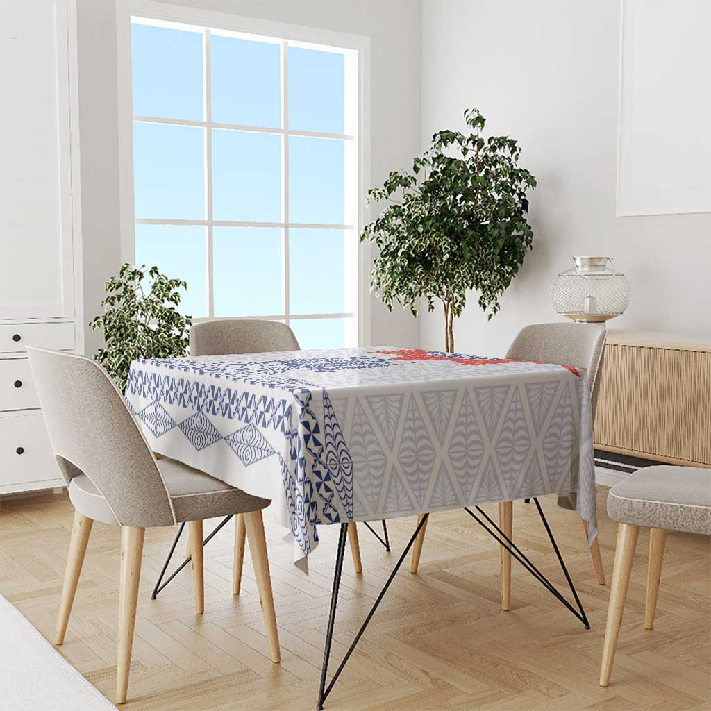 Queen Salote College 100 Years Anniversary Tablecloth Tonga QSC White - Polynesian Pride