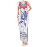 Queen Salote College 100 Years Anniversary Personalized Tank Maxi Dress Tonga QSC White - Polynesian Pride
