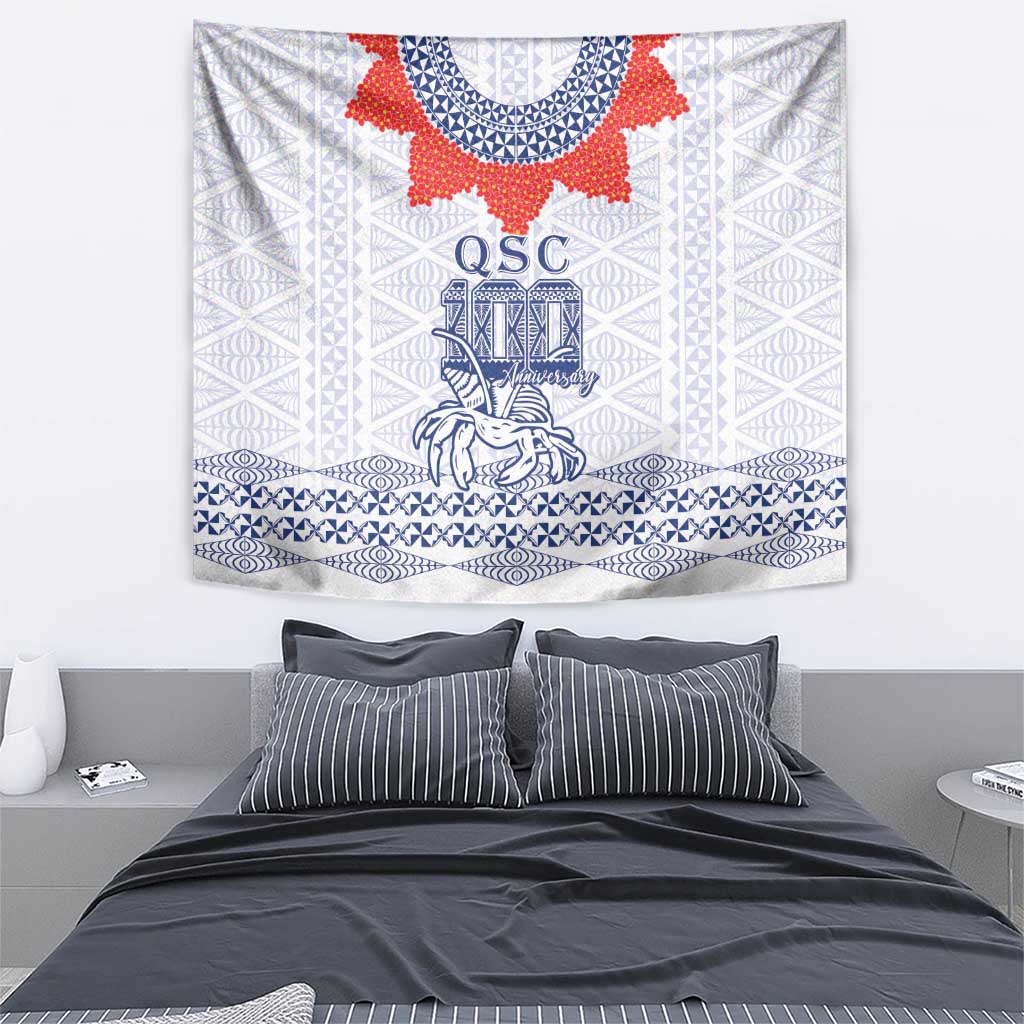 Queen Salote College 100 Years Anniversary Tapestry Tonga QSC White - Polynesian Pride