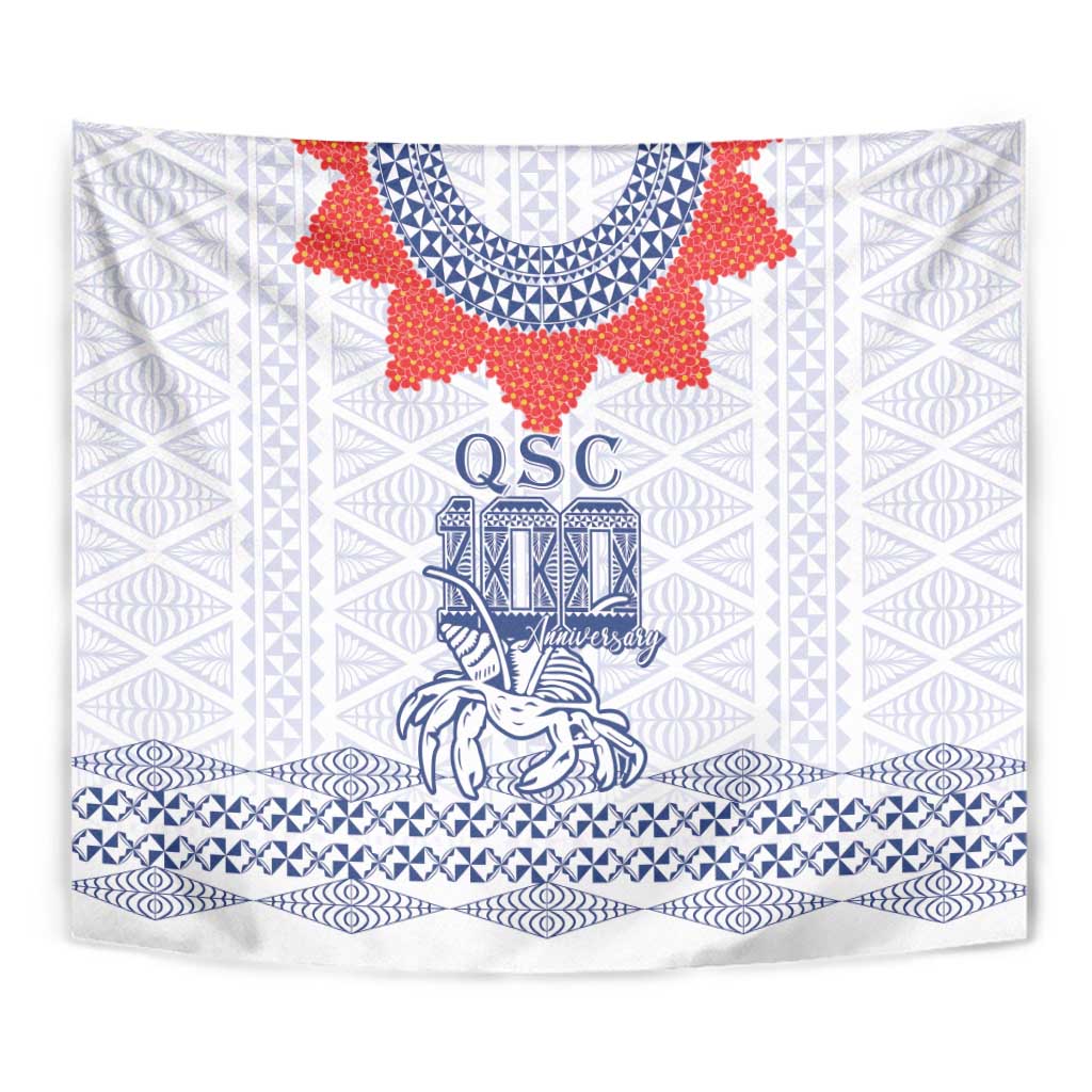 Queen Salote College 100 Years Anniversary Tapestry Tonga QSC White - Polynesian Pride