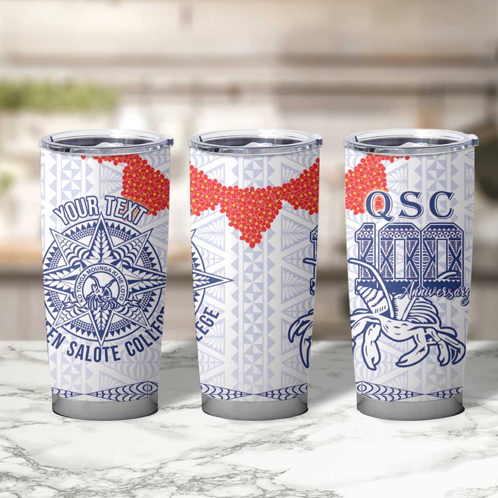 Queen Salote College 100 Years Anniversary Personalized Tumbler Cup Tonga QSC White - Polynesian Pride