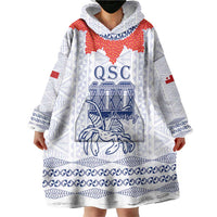 Queen Salote College 100 Years Anniversary Personalized Wearable Blanket Hoodie Tonga QSC White - Polynesian Pride