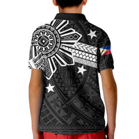 Personalised Philippines Kid Polo Shirt Tribal Sun LT7 - Polynesian Pride