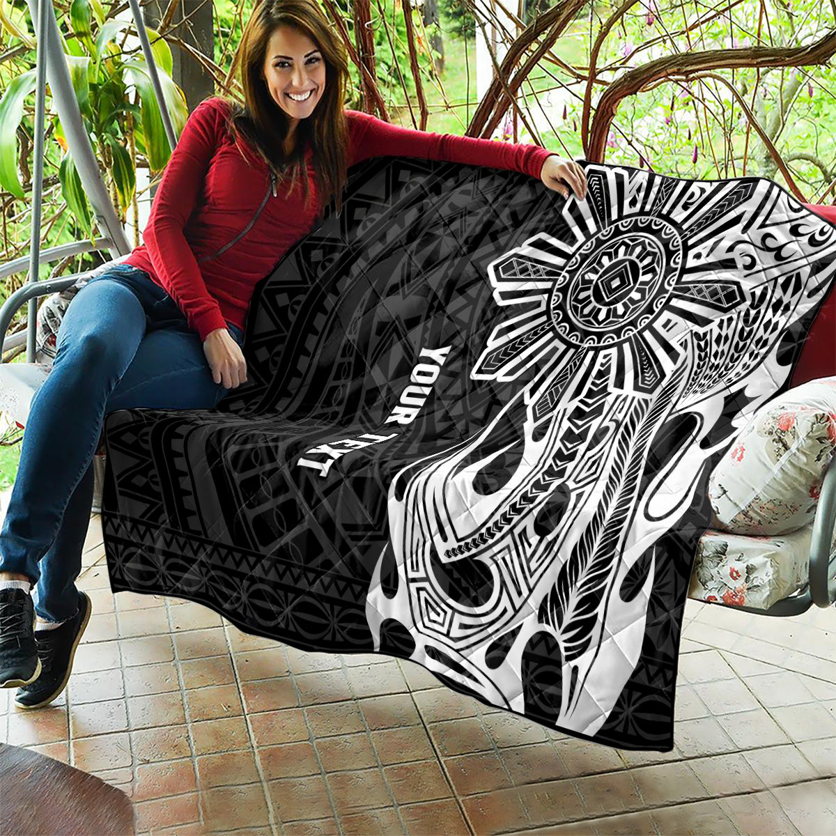 Personalised Philippines Quilt Tribal Sun LT7 - Polynesian Pride