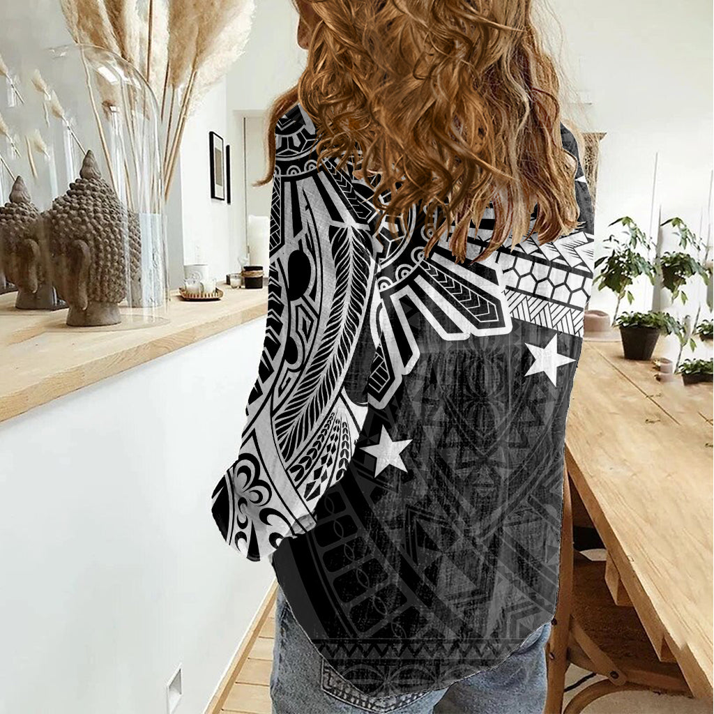 Personalised Philippines Women Casual Shirt Tribal Sun LT7 - Polynesian Pride