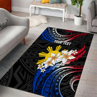 Personalised Philippines Tribal Area Rug Mix Plumeria - Flag Colors LT7 - Polynesian Pride