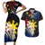 Personalised Philippines Tribal Couples Matching Short Sleeve Bodycon Dress and Hawaiian Shirt Mix Plumeria - Flag Colors LT7 Black - Polynesian Pride