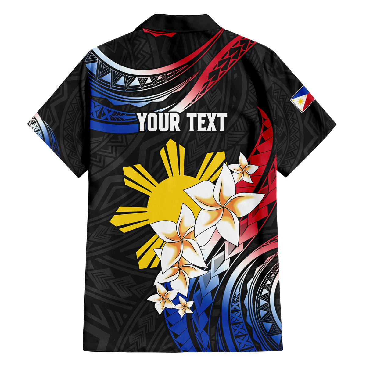 Personalised Philippines Tribal Family Matching Tank Maxi Dress and Hawaiian Shirt Mix Plumeria - Flag Colors LT7 - Polynesian Pride