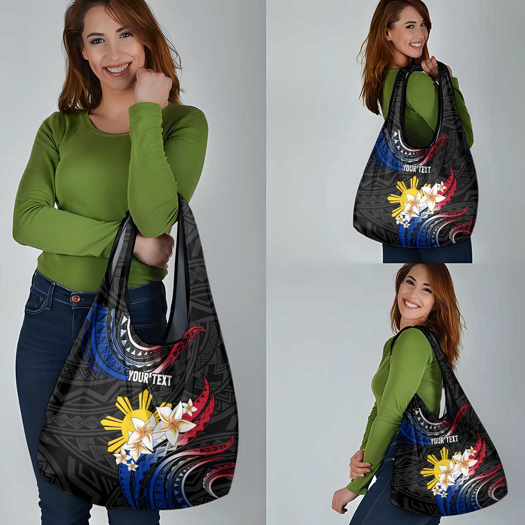 Personalised Philippines Tribal Grocery Bag Mix Plumeria - Flag Colors
