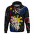 Personalised Philippines Tribal Hoodie Mix Plumeria - Flag Colors LT7 Black - Polynesian Pride