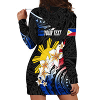 Personalised Philippines Tribal Hoodie Dress Mix Plumeria - Flag Colors LT7 - Polynesian Pride