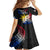 Personalised Philippines Tribal Kid Short Sleeve Dress Mix Plumeria - Flag Colors LT7 - Polynesian Pride