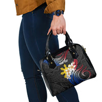 Personalised Philippines Tribal Shoulder Handbag Mix Plumeria - Flag Colors LT7 - Polynesian Pride