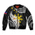 Personalised Philippines Tribal Bomber Jacket Mix Plumeria LT7 Unisex Black - Polynesian Pride