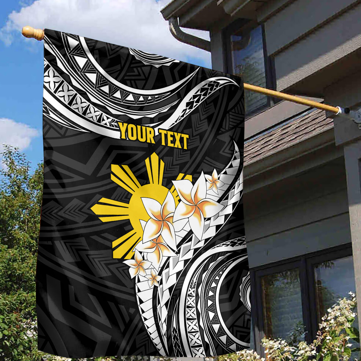 Personalised Philippines Tribal Garden Flag Mix Plumeria LT7 - Polynesian Pride