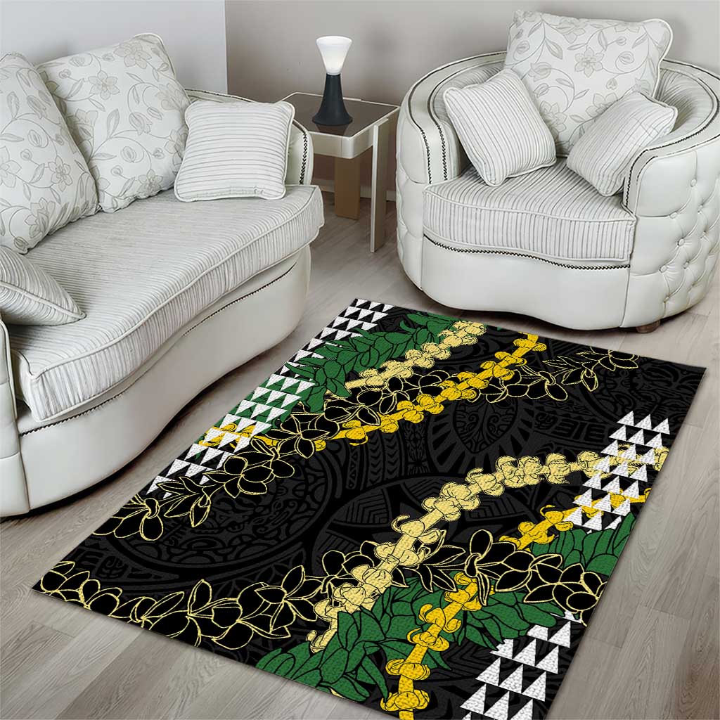 Hawaii Aloha Kakau Area Rug Puakenikeni and Maile Lei Twist