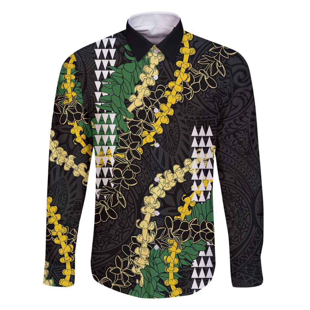 Hawaii Aloha Kakau Family Matching Mermaid Dress and Hawaiian Shirt Puakenikeni and Maile Lei Twist