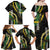 Hawaii Aloha Kakau Family Matching Off Shoulder Maxi Dress and Hawaiian Shirt Puakenikeni and Maile Lei Twist