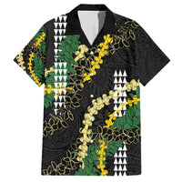 Hawaii Aloha Kakau Family Matching Short Sleeve Bodycon Dress and Hawaiian Shirt Puakenikeni and Maile Lei Twist