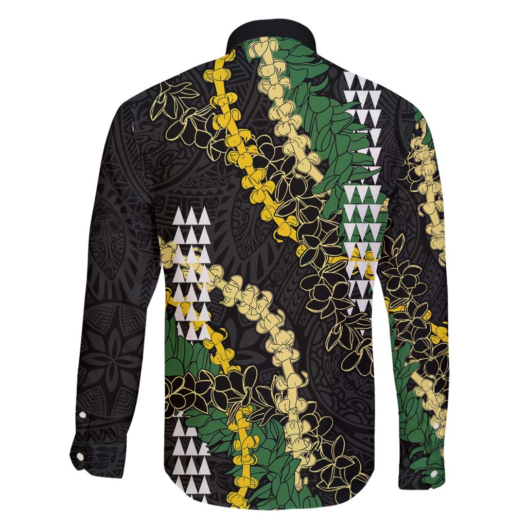 Hawaii Aloha Kakau Family Matching Short Sleeve Bodycon Dress and Hawaiian Shirt Puakenikeni and Maile Lei Twist