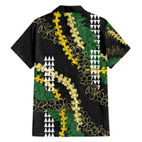 Hawaii Aloha Kakau Family Matching Tank Maxi Dress and Hawaiian Shirt Puakenikeni and Maile Lei Twist