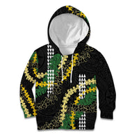 Hawaii Aloha Kakau Kid Hoodie Puakenikeni and Maile Lei Twist
