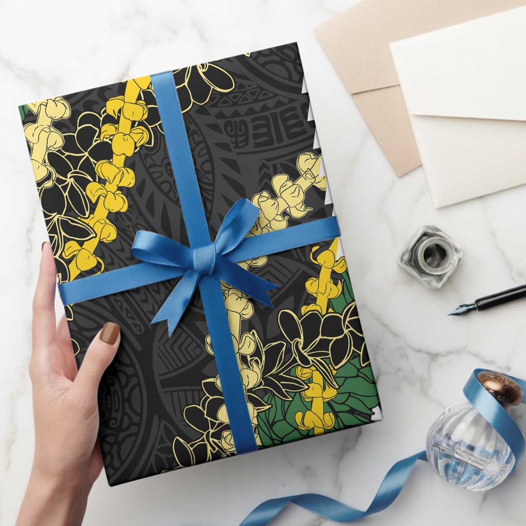 Hawaii Aloha Kakau Wrapping Paper Puakenikeni and Maile Lei Twist LT7 - Polynesian Pride