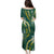 Hawaii Aloha Kakau Family Matching Puletasi and Hawaiian Shirt Green Puakenikeni and Maile Lei Twist