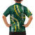 Hawaii Aloha Kakau Family Matching Short Sleeve Bodycon Dress and Hawaiian Shirt Green Puakenikeni and Maile Lei Twist