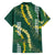 Hawaii Aloha Kakau Family Matching Short Sleeve Bodycon Dress and Hawaiian Shirt Green Puakenikeni and Maile Lei Twist