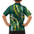 Hawaii Aloha Kakau Kid Hawaiian Shirt Green Puakenikeni and Maile Lei Twist