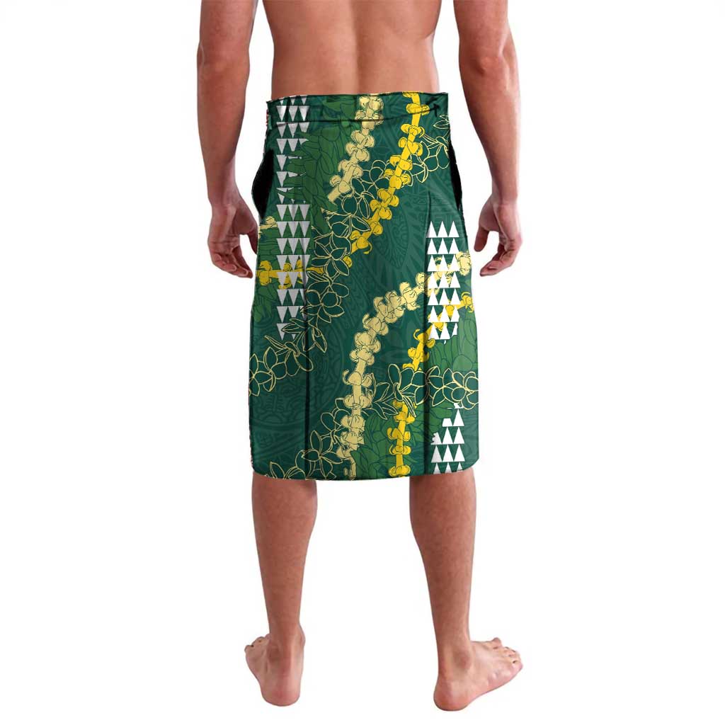 Hawaii Aloha Kakau Lavalava Green Puakenikeni and Maile Lei Twist