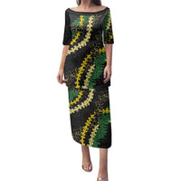 Hawaii Puakenikeni - Maile Lei Family Matching Puletasi and Hawaiian Shirt Obsidian Black